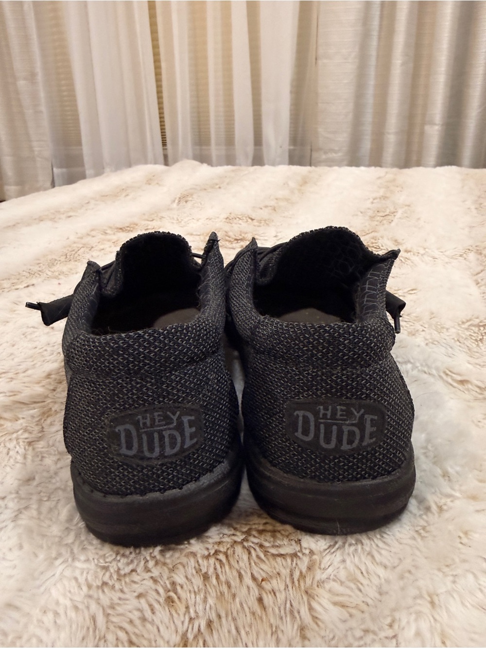 Hey Dude Wally Sox Micro Total Black Men’s Size 10 Shoes - Picture 4 of 6